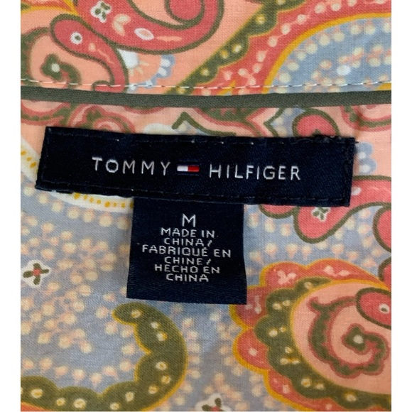 TOMMY HILFIGER PAISLEY PRINT BUTTON DOWN SHIRT DRESS. WOMEN’S SIZE MEDIUM - Picture 6 of 6